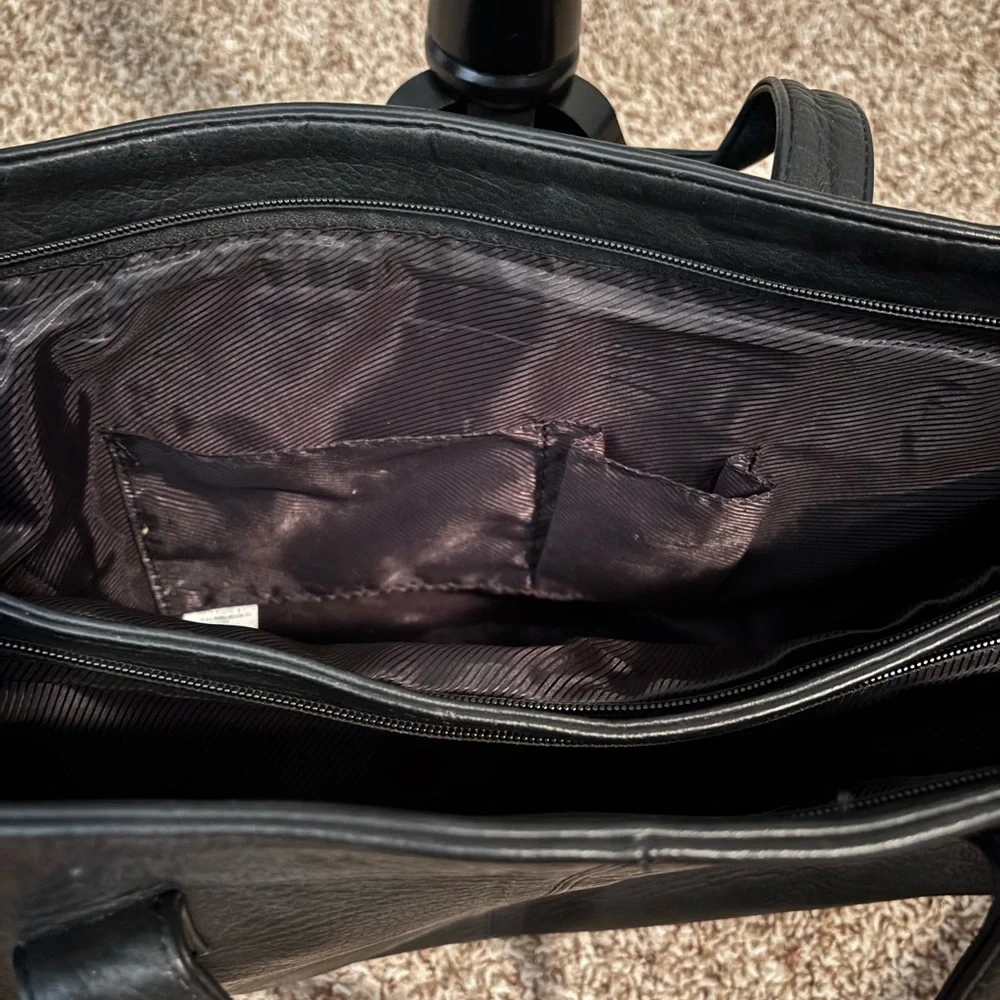 Black Leather Laptop‎ Bag